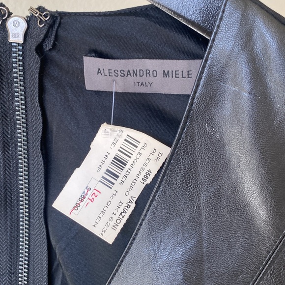 Alassandro Miele black body con faux leather dress size S - Picture 3 of 12